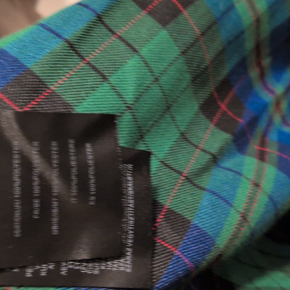 Unique Vintage Plaid Dress W Red Tr Sz XL P2P": 21in Waist:18in S2hem:42.5in - Picture 4 of 5